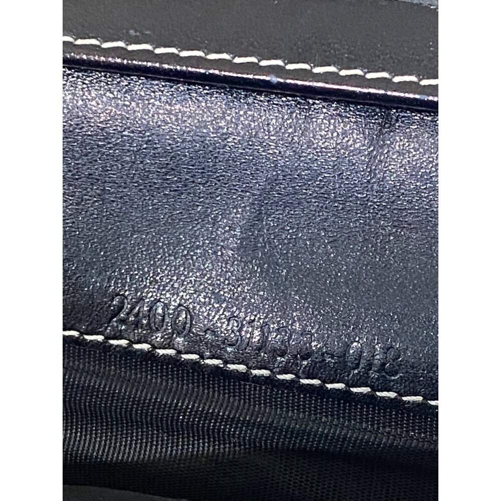 FENDI Zucca Canvas Leather Bifold Long Wallet Gray Navy - Picture 6 of 7